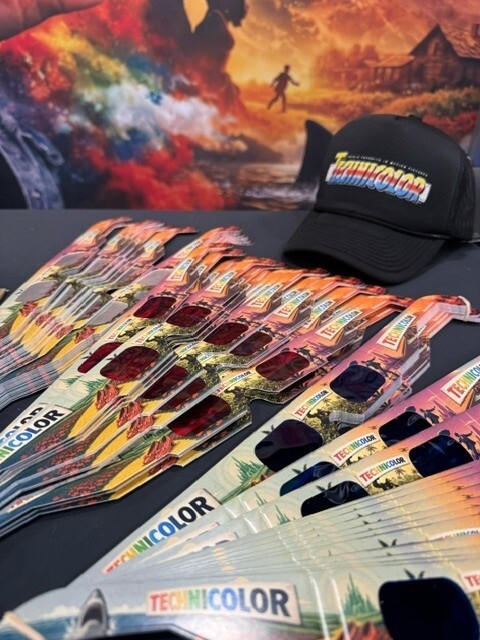 Technicolor paper glasses activation at the established.inc booth during Licensing Expo